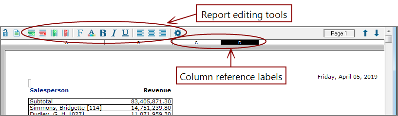 Report edit tools.
